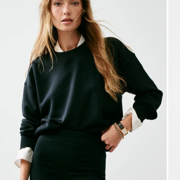 SPANX AirEssentials Crewneck Soft Sweatshirt in black - Size Large - Picture 2 of 11